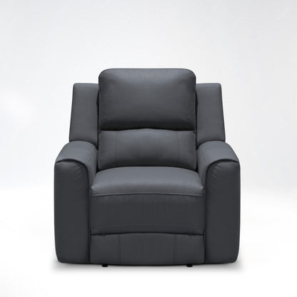 SILLA RECLINABLE MANUAL DUKE 1 PUESTO TIPO CUERO GRAFITO
