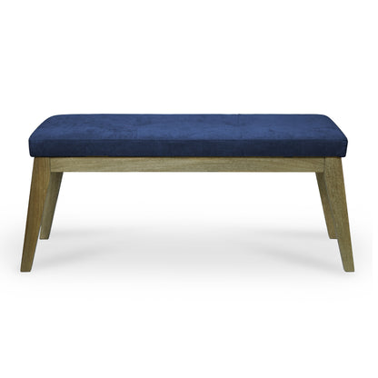 BANCA COMEDOR BURGOS NATURAL OSCURO MICROFIBRA AZUL