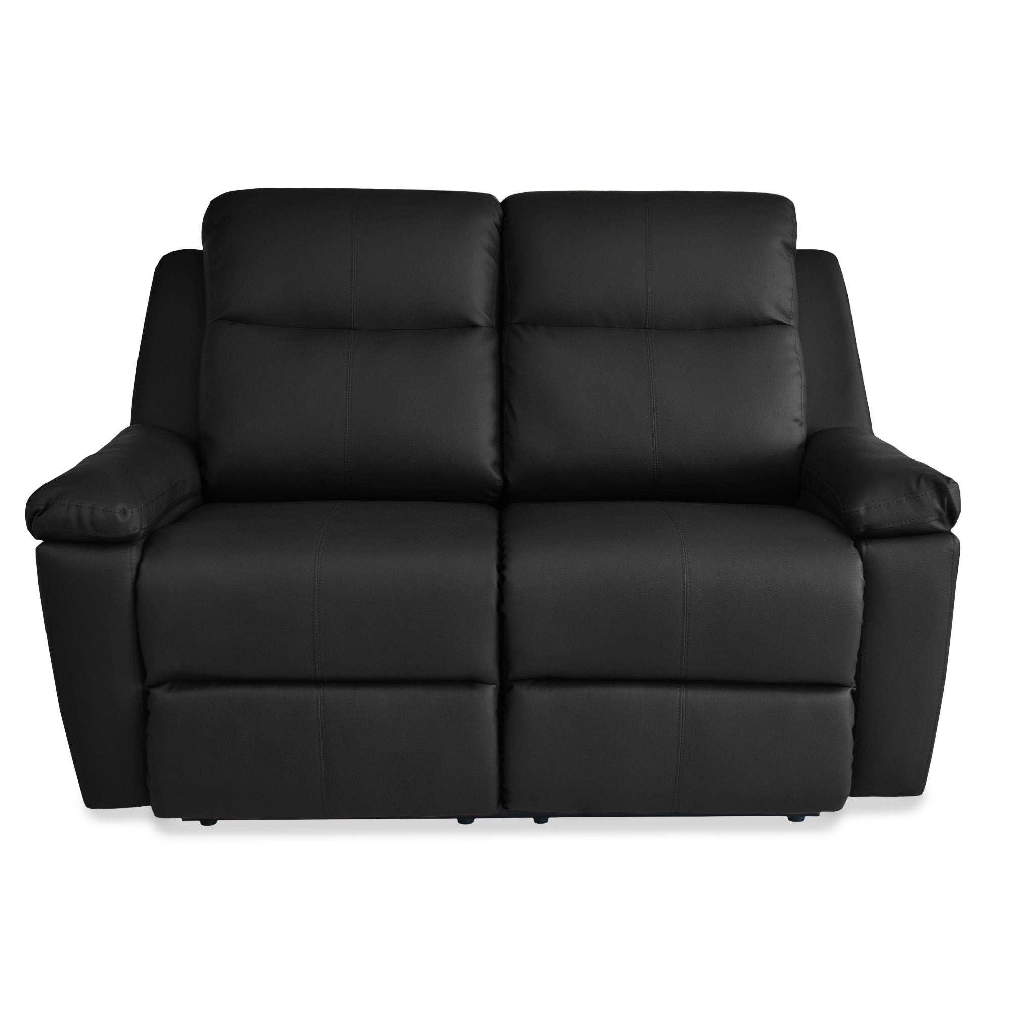 Sofá reclinable marsella 2 puestos tipo sintetico negro