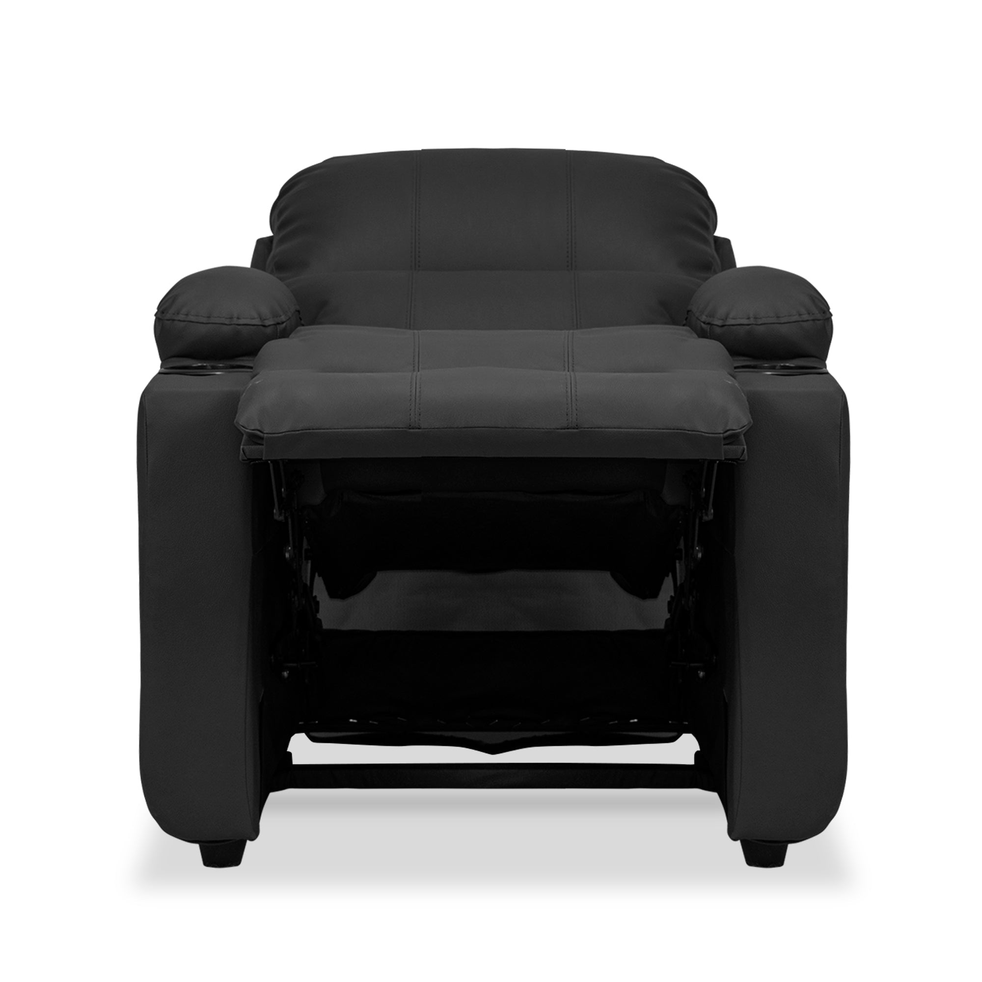 Silla reclinable alan 1 puesto cuero sint negro