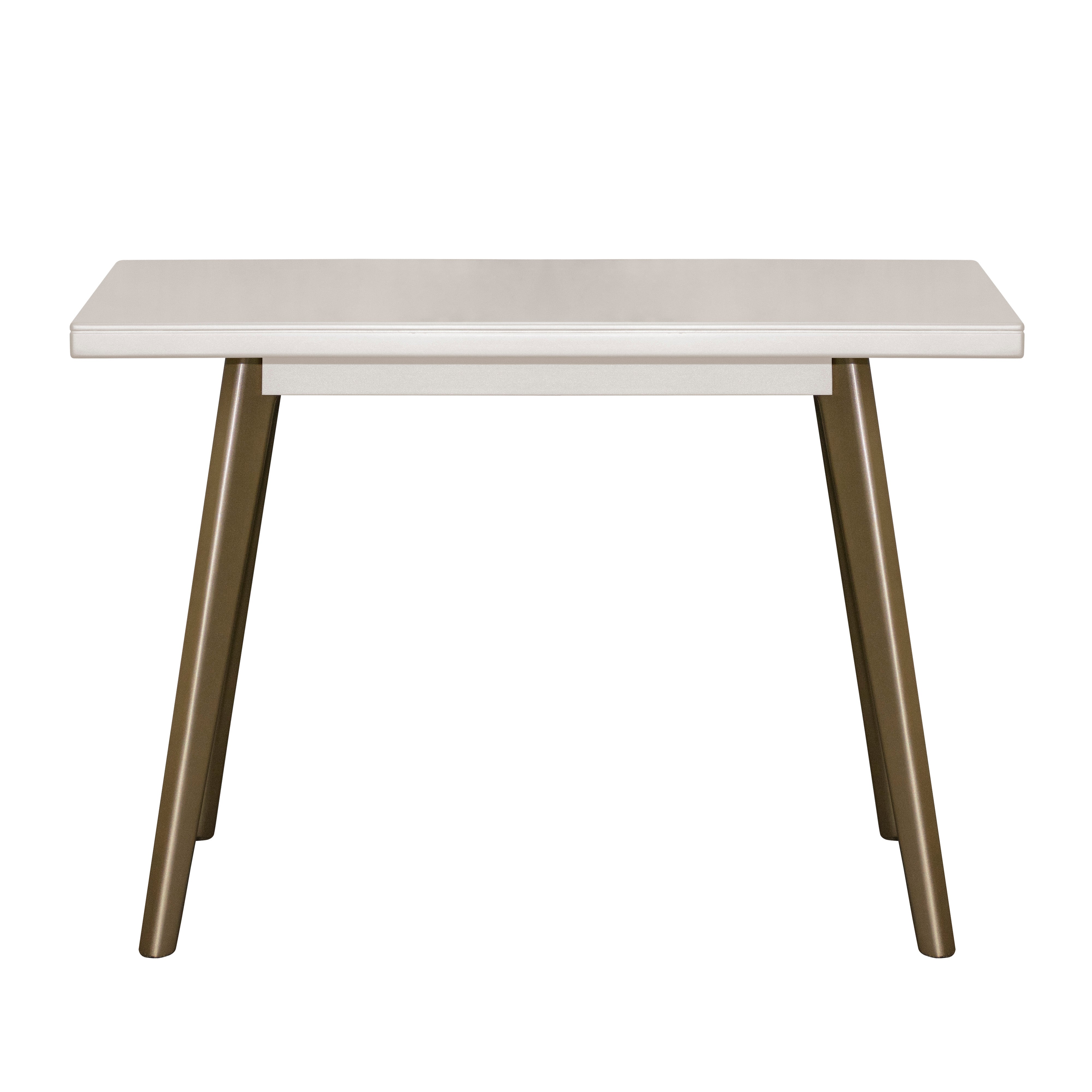 Mesa comedor regina 4 puestos blanco perla champaña