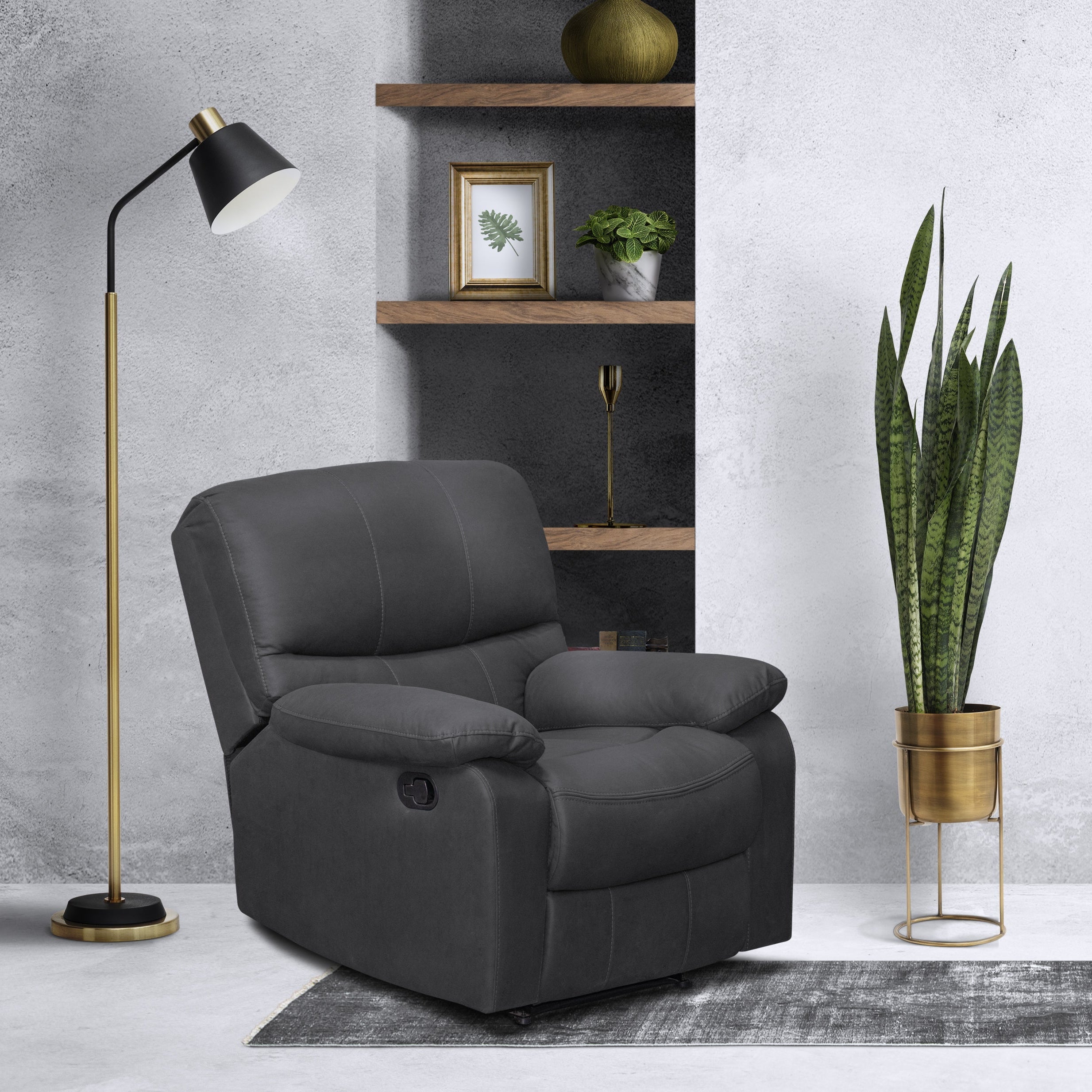 Silla reclinable gall 1 puesto estática tipo sintetico gris plomo