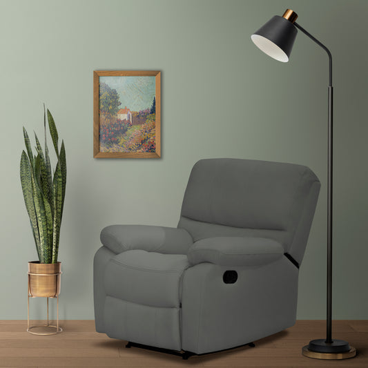 SILLA RECLINABLE GALL 1  PUESTO  ESTATICA MICROFIBRA GRIS PLOMO