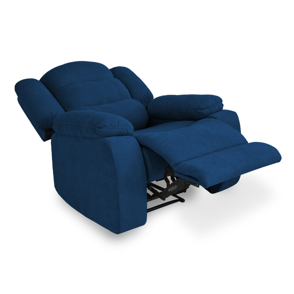 SILLA RECLINABLE GRAND ESTATICA 1 PUESTO MICROFIBRA  AZUL