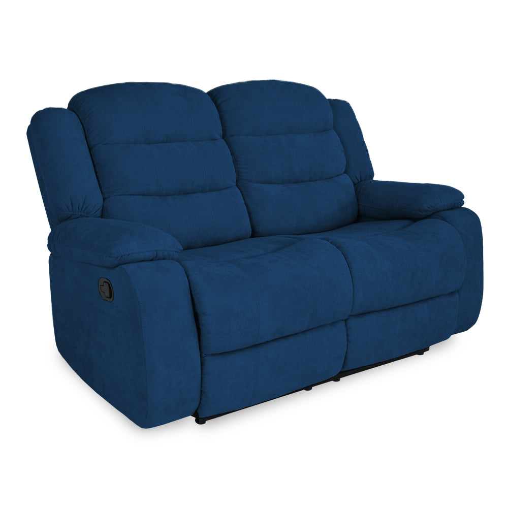 Sofá reclinable grand 2 puestos microfibra azul