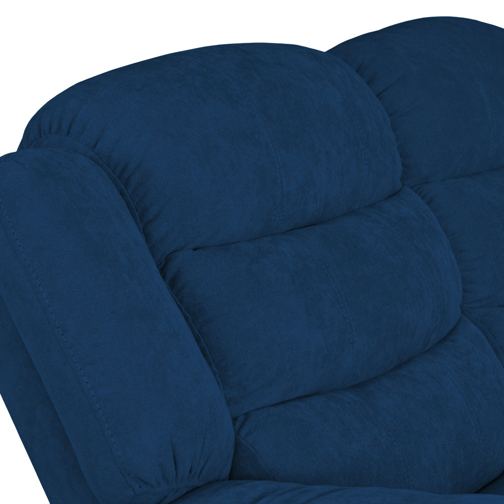 Sofá reclinable grand 2 puestos microfibra azul