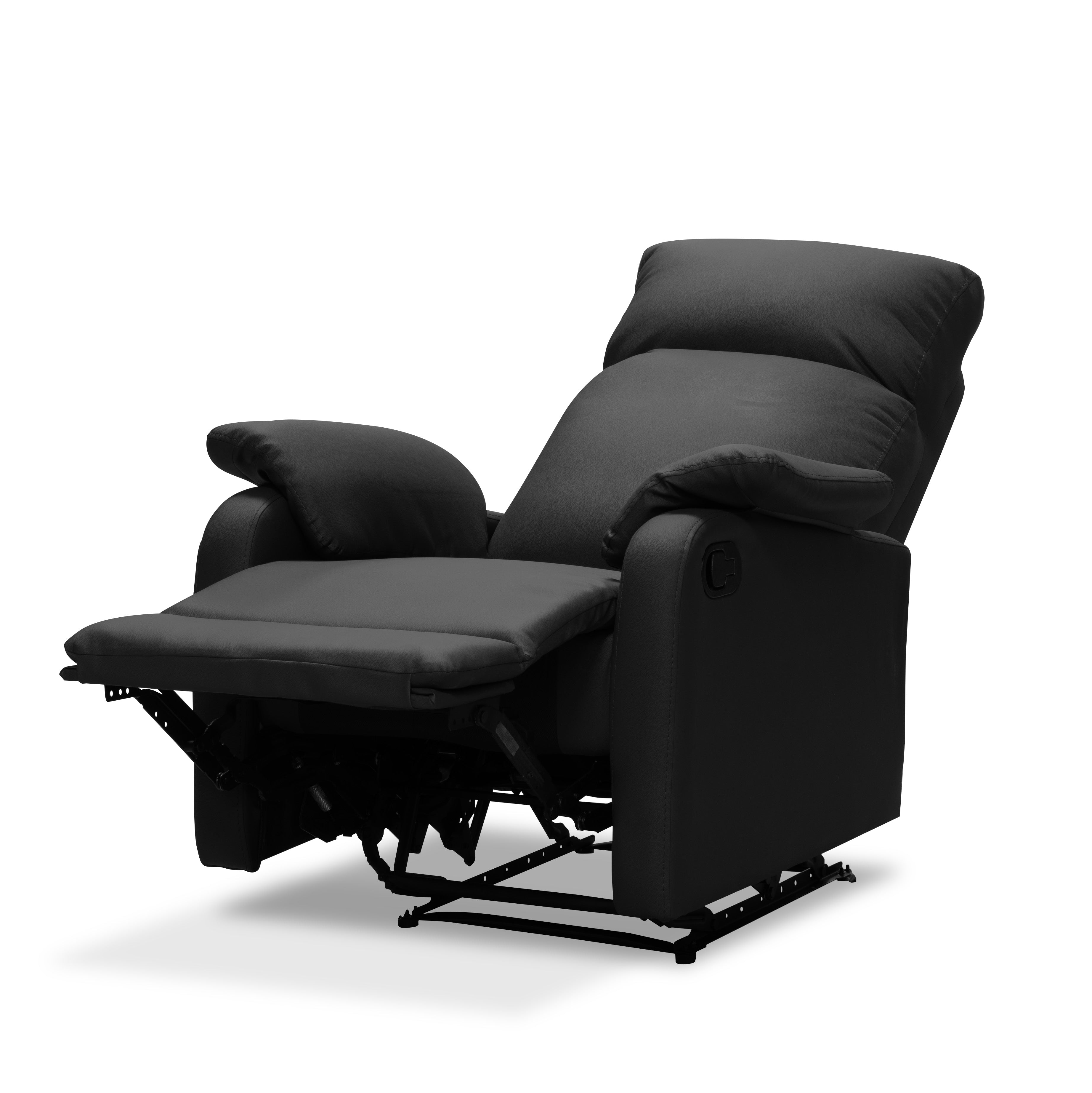 Silla reclinable velvet 1 puesto sintetica negro