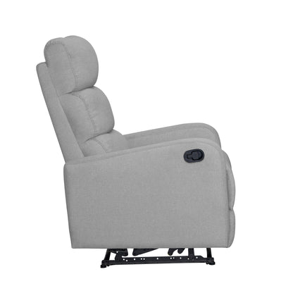 SILLA RECLINABLE ESTÁTICA PEKIN 1 PUESTO  MICROFIBRA  GRIS CLARO