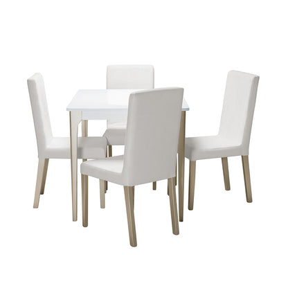 COMEDOR 4 PUESTOS DALY  BLANCO CHAMPAÑA  MICROFIBRA CRUDO