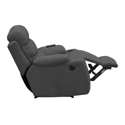 Reclinable Houston Eléctrica con Masaje – Microfibra Gris Plomo