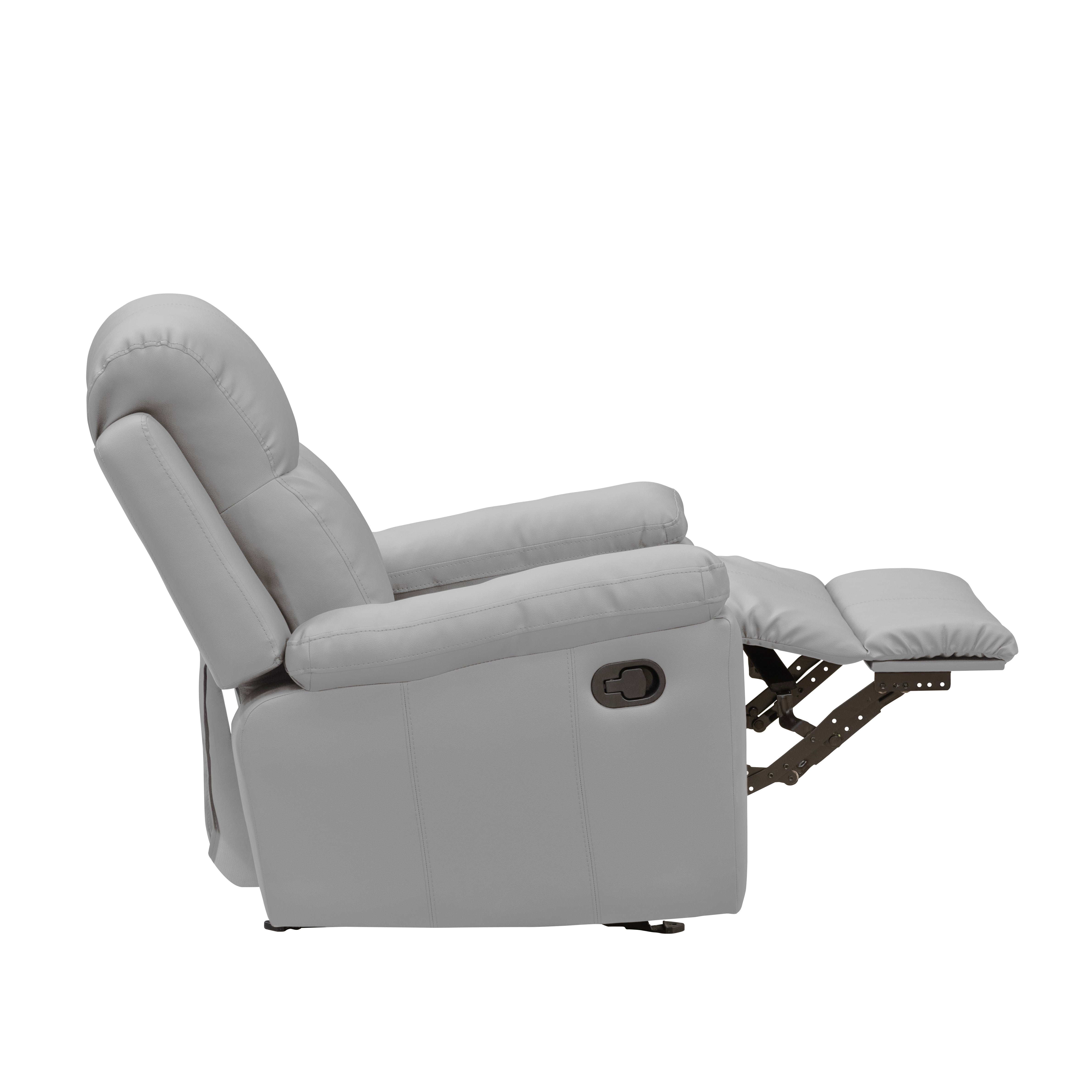 Silla reclinable estática mecedora marsella sintetico gris claro