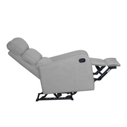 SILLA RECLINABLE ESTÁTICA PEKIN 1 PUESTO  MICROFIBRA  GRIS CLARO