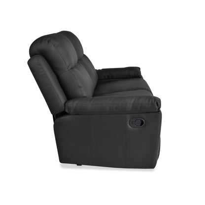 SOFA RECLINABLE  MARSELLA 2 PUESTOS TIPO SINTETICO NEGRO