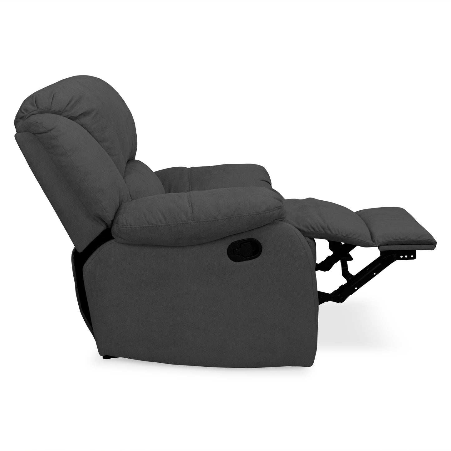 SILLA RECLINABLE OHIO ESTATICA MICROFIBRA GRIS PLOMO