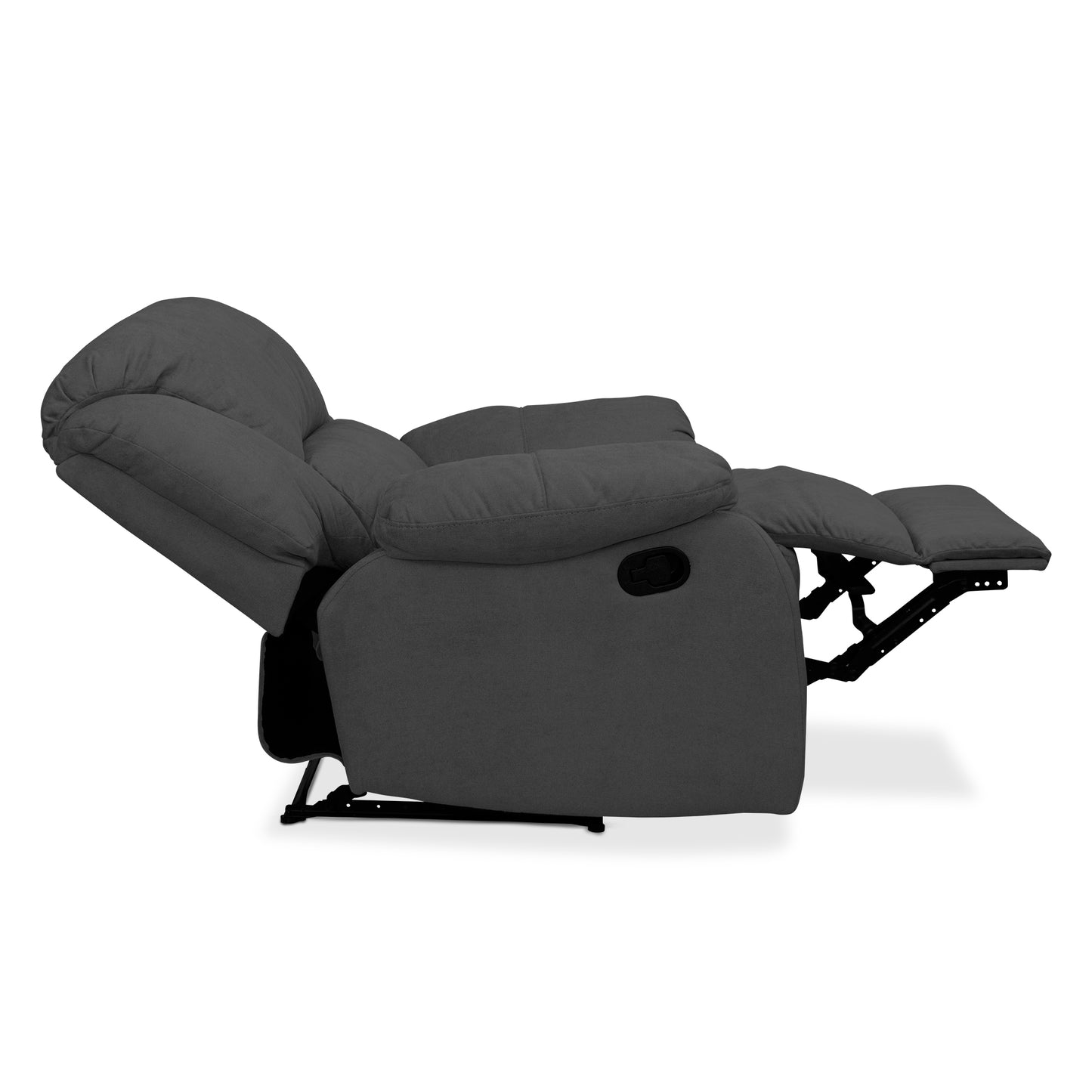 SILLA RECLINABLE OHIO ESTATICA MICROFIBRA GRIS PLOMO