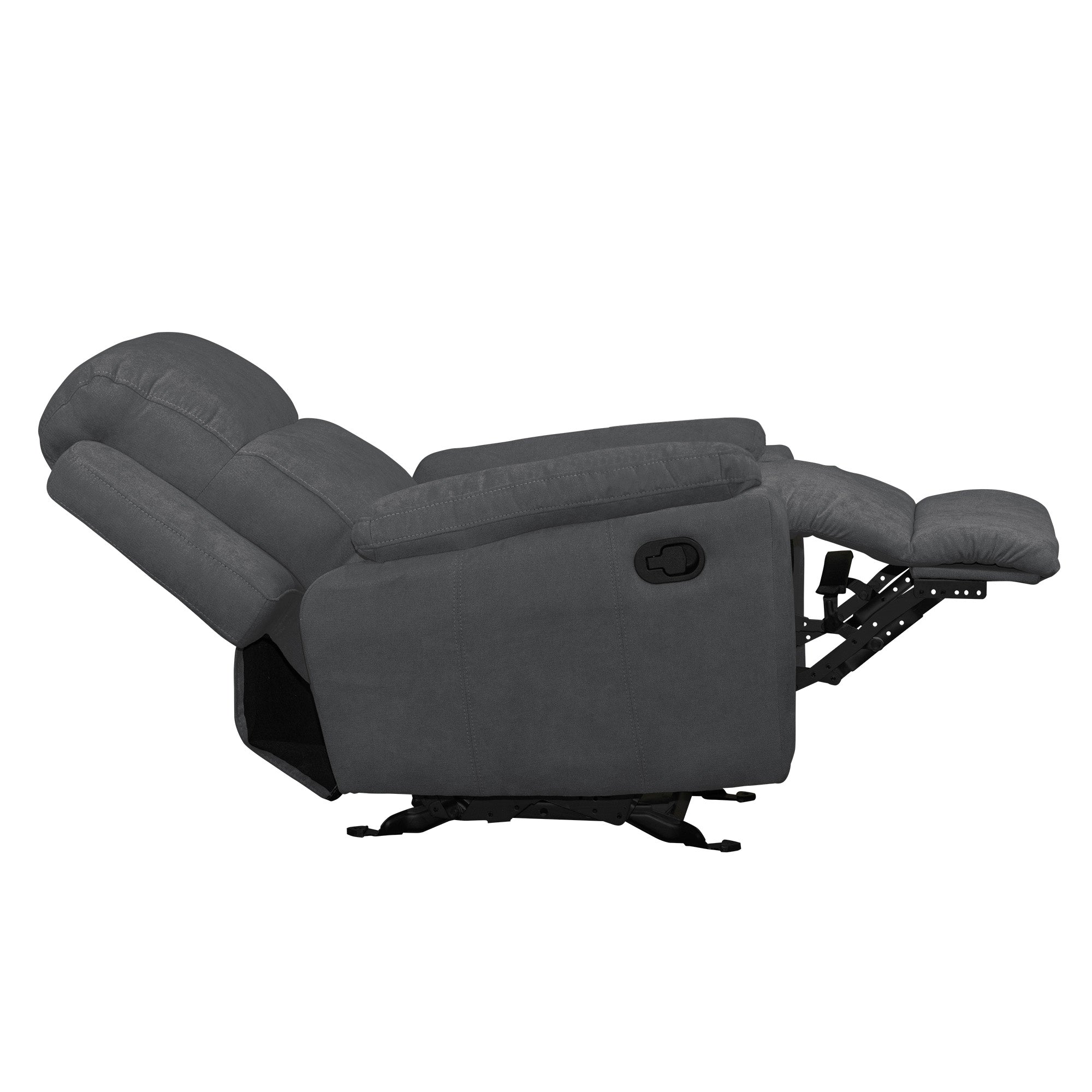 Silla reclinable estática marsella mecedora microfibra gris plomo