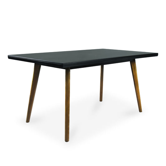 MESA COMEDOR 6 PUESTOS REGINA NEGRO NATURAL OSCURO