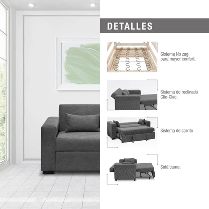 SOFA CAMA OLWEN 140 CARBON