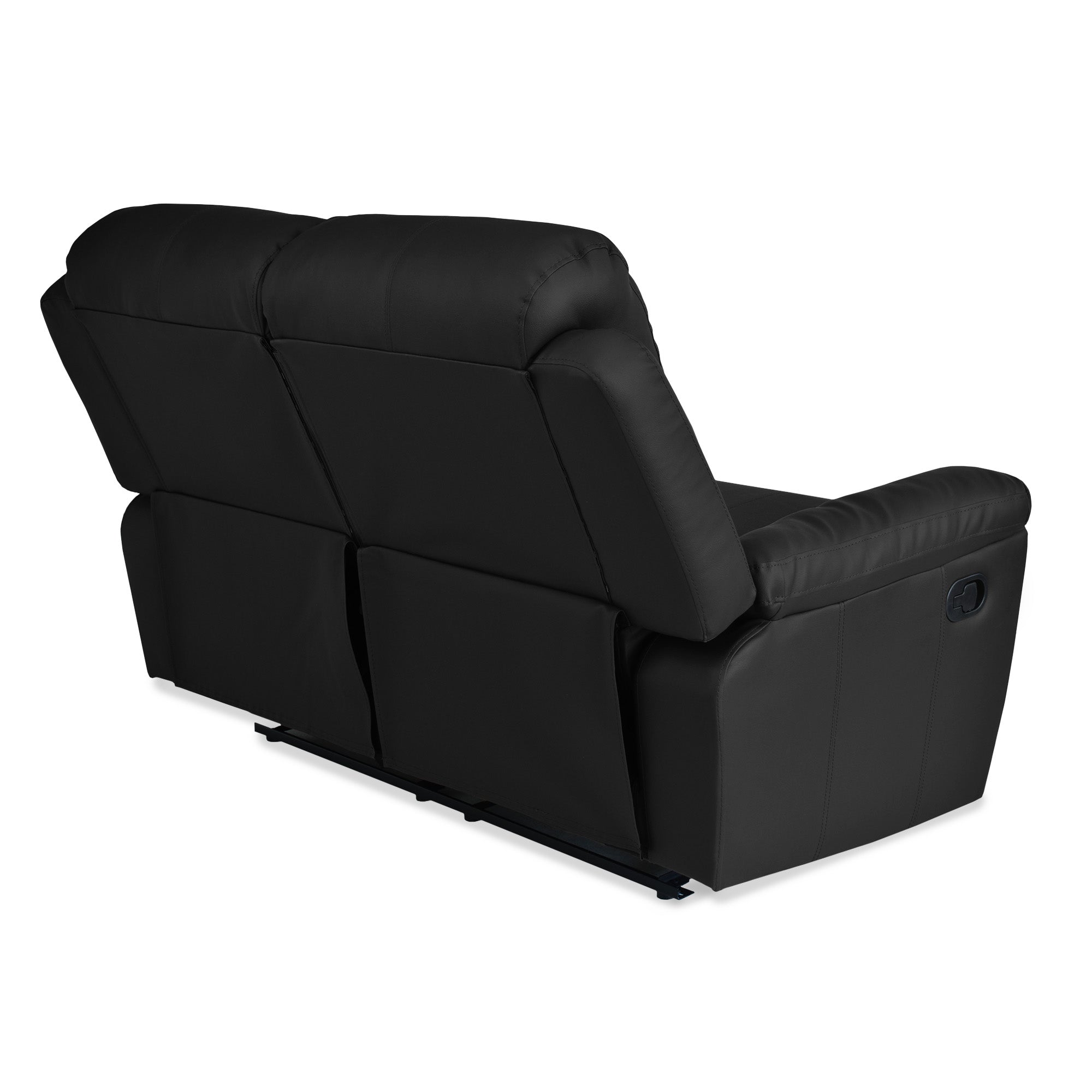 Sofá reclinable marsella 2 puestos tipo sintetico negro