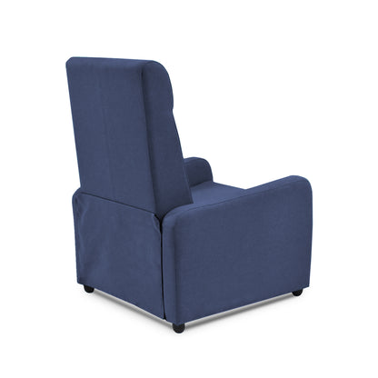 SILLA RECLINABLE PRAXIS  MICROFIBRA AZUL