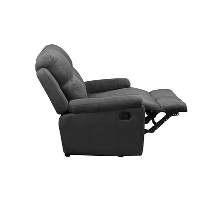 Sofá reclinable 2 puestos Marsella Microfibra Gris Plomo