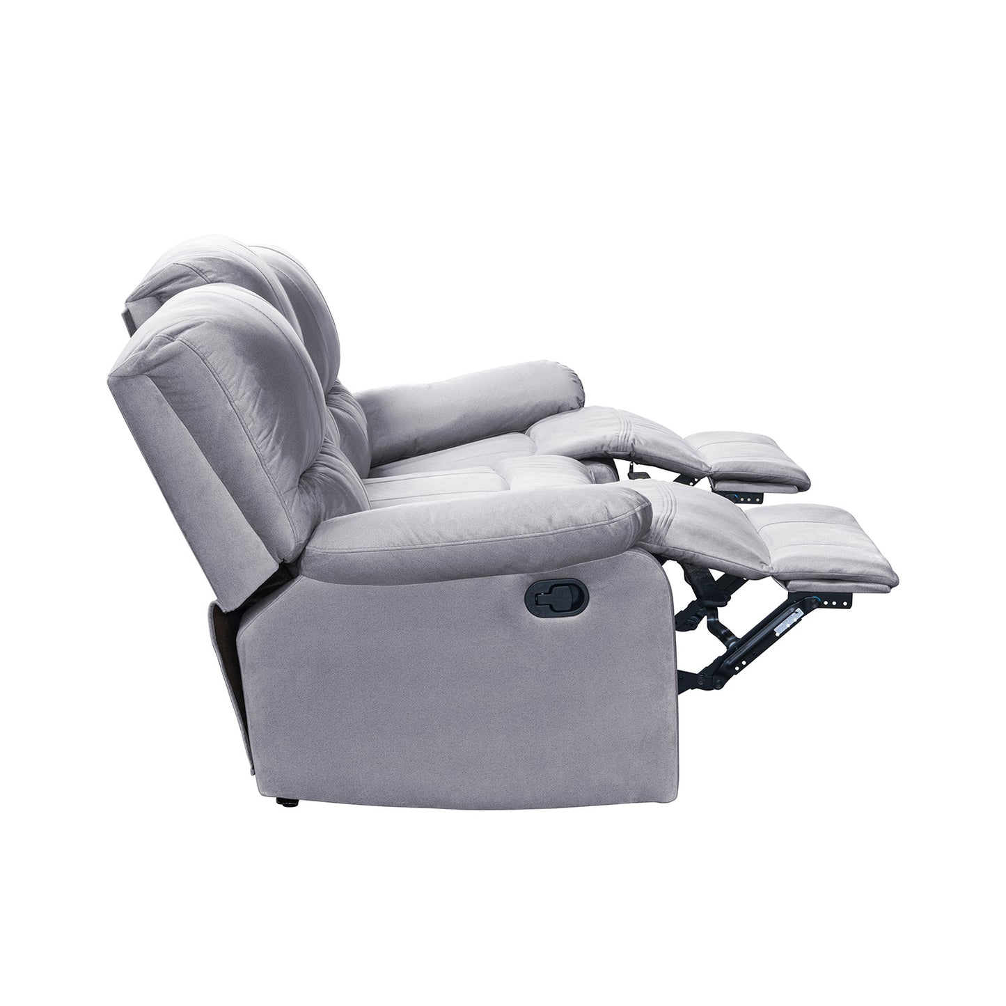SOFA RECLINABLE  GALL 3 PUESTOS MICROFIBRA PLATA