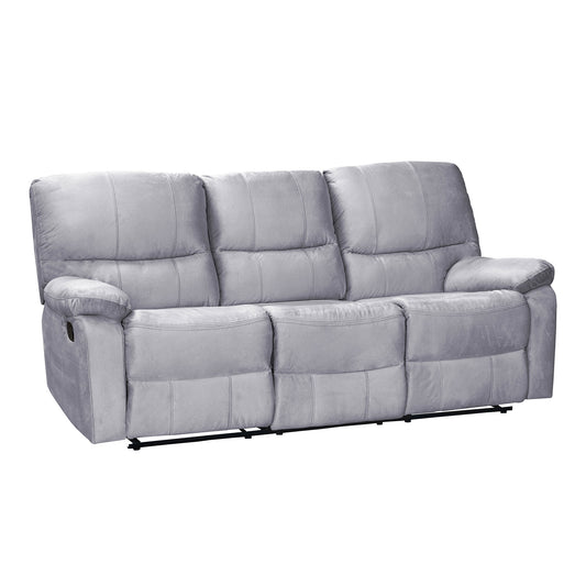 SOFA RECLINABLE  GALL 3 PUESTOS MICROFIBRA PLATA