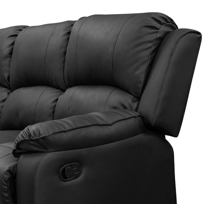 Sofá reclinable 3 puestos Tokio sintetico negro