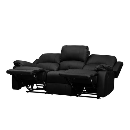 Sofá reclinable 3 puestos Tokio sintetico negro