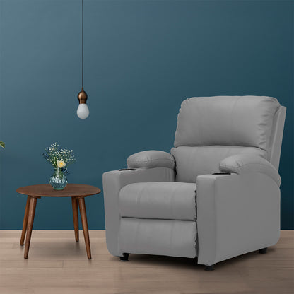 Silla reclinable alan 1 puesto cuero sint gris