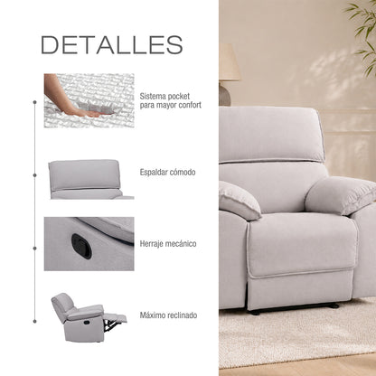 Silla Reclinable Alexa Microfibra Taupe