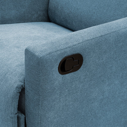 SILLA RECLINABLE MECEDORA GIRATORIA ARTHUR  1 PUESTO  MICROFIBRA AZUL