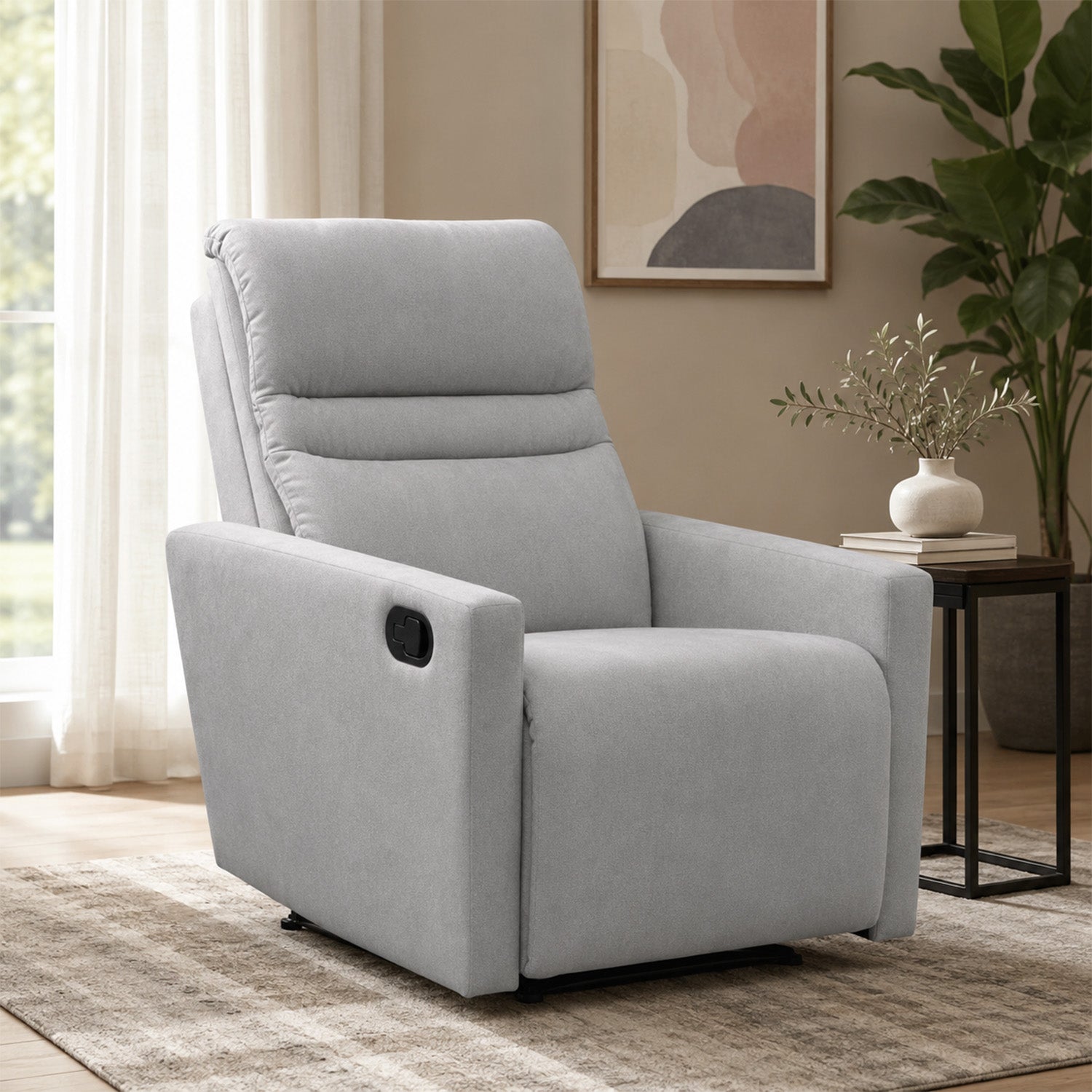 Reclinable Arthur Microfibra Plata