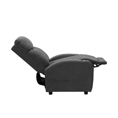 Reclinable Bell Push Arm Microfibra Gris Plomo