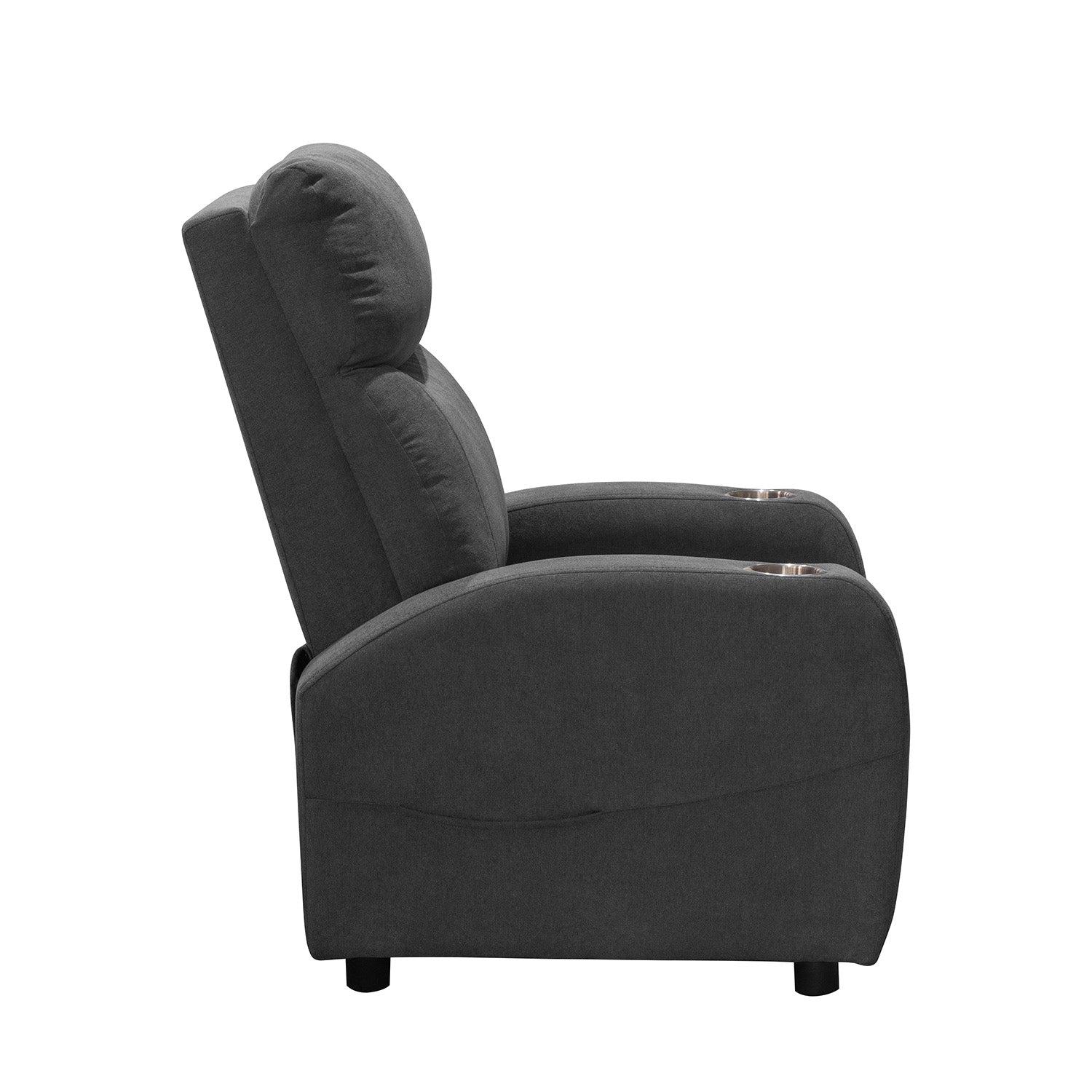 Reclinable Bell Push Arm Microfibra Gris Plomo