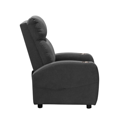 Reclinable Bell Push Arm Microfibra Gris Plomo