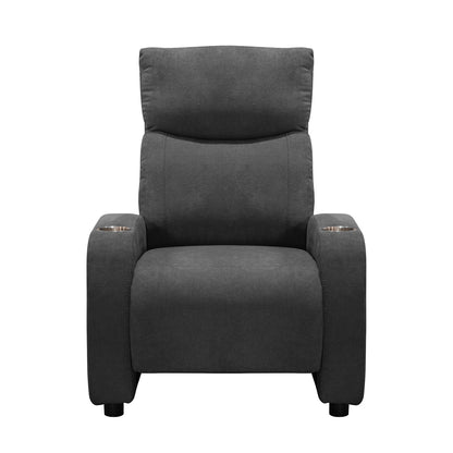 Reclinable Bell Push Arm Microfibra Gris Plomo