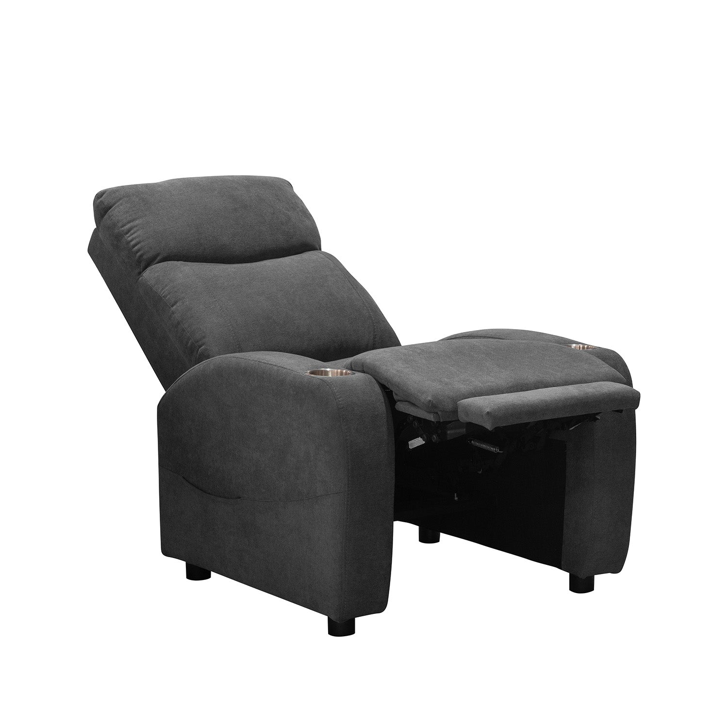 Reclinable Bell Push Arm Microfibra Gris Plomo