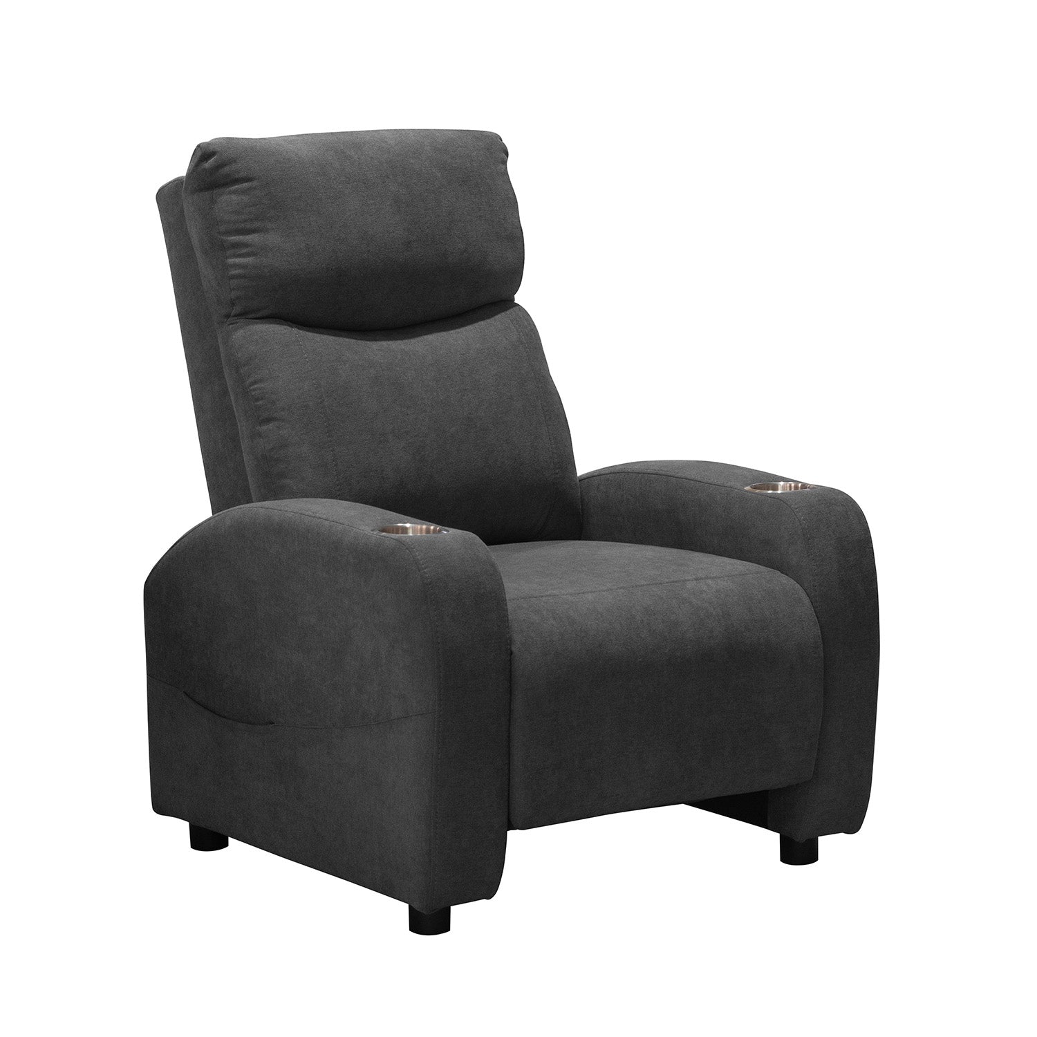 Reclinable Bell Push Arm Microfibra Gris Plomo