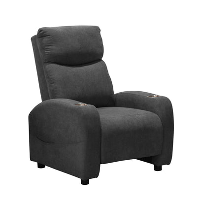 Reclinable Bell Push Arm Microfibra Gris Plomo