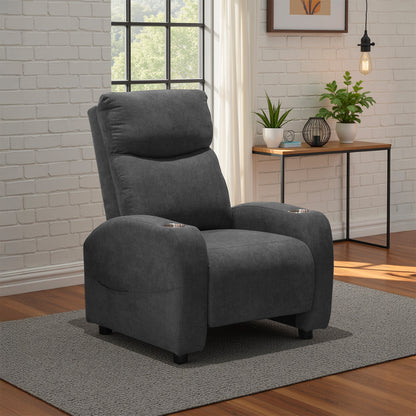 Reclinable Bell Push Arm Microfibra Gris Plomo