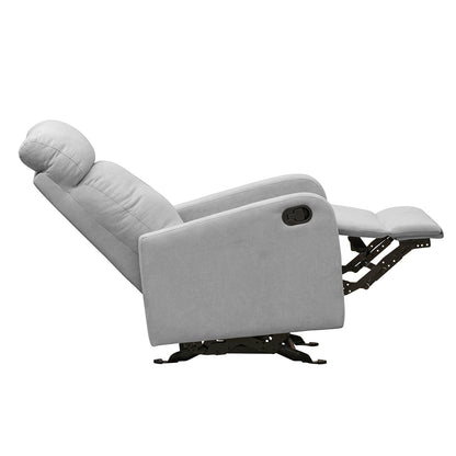 Silla reclinable mecedora Norman microfibra gris claro