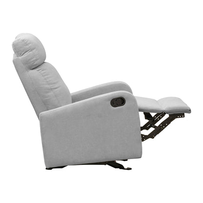 Silla reclinable mecedora Norman microfibra gris claro