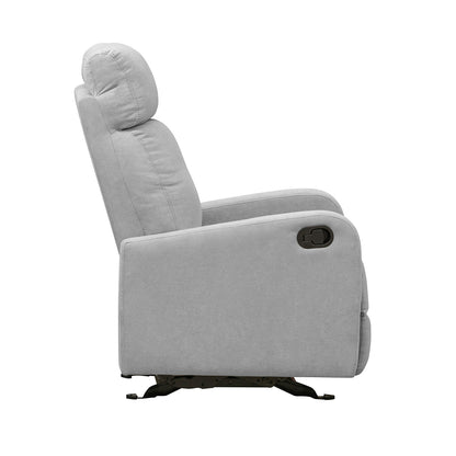 Silla reclinable mecedora Norman microfibra gris claro