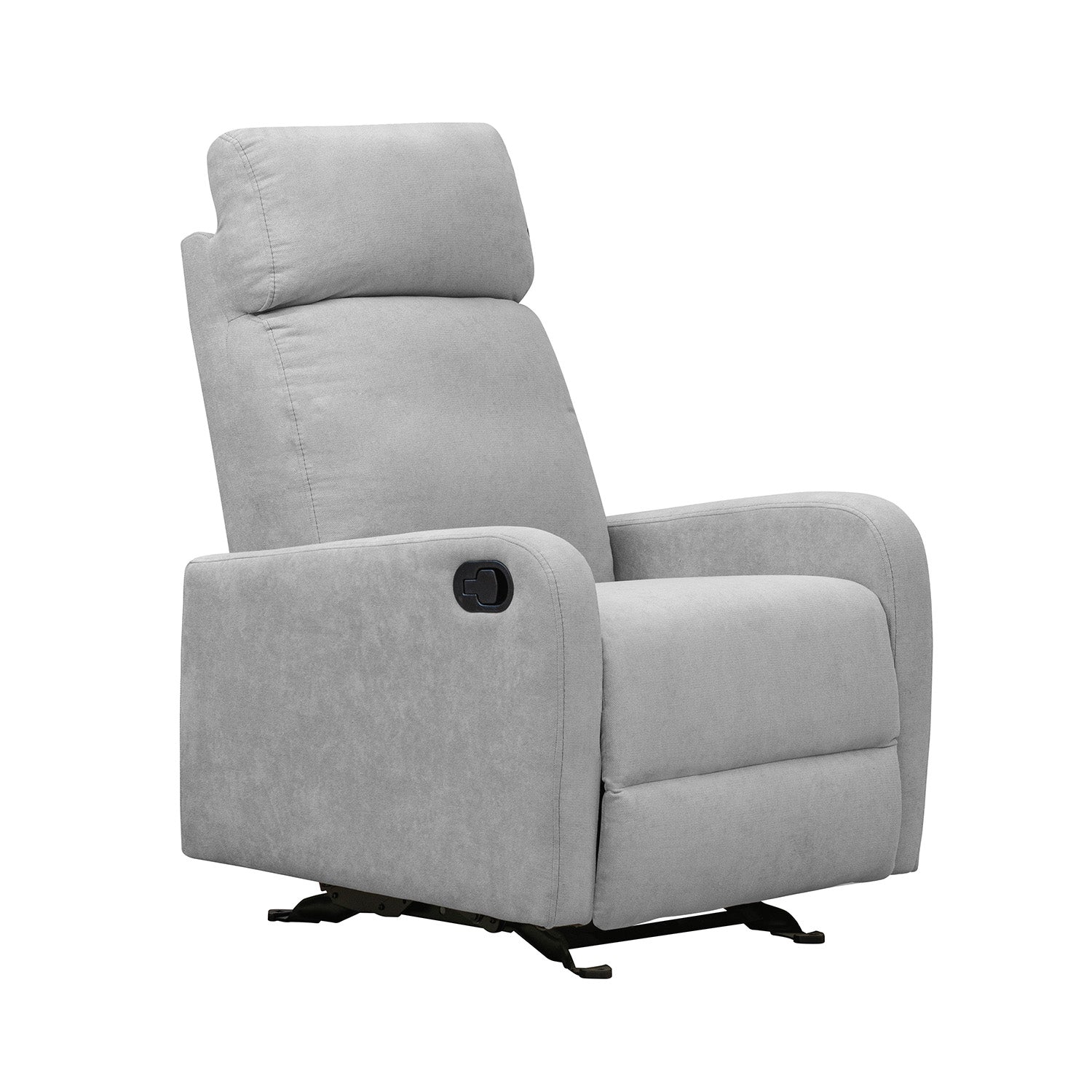 Silla reclinable mecedora Norman microfibra gris claro