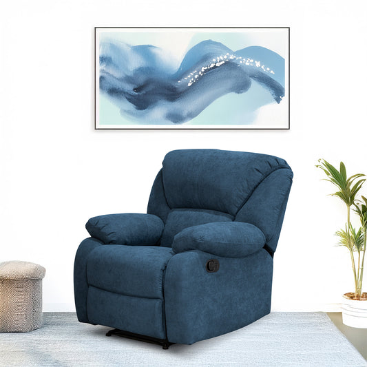 SILLA RECLINABLE OHIO ESTATICA MICROFIBRA AZUL