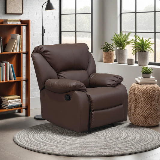 SILLA RECLINABLE OHIO ESTATICA SINTETICO CHOCOLATE