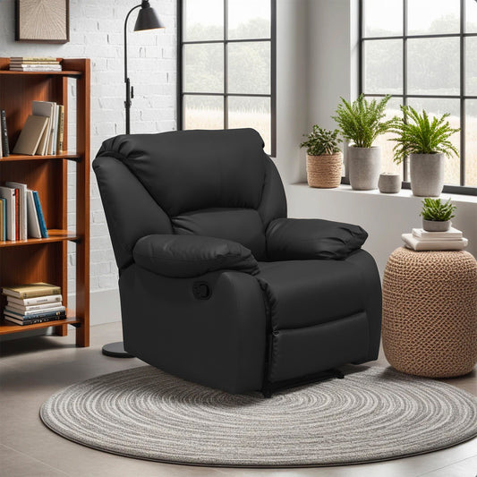 SILLA RECLINABLE OHIO ESTATICA SINTETICO  NEGRO