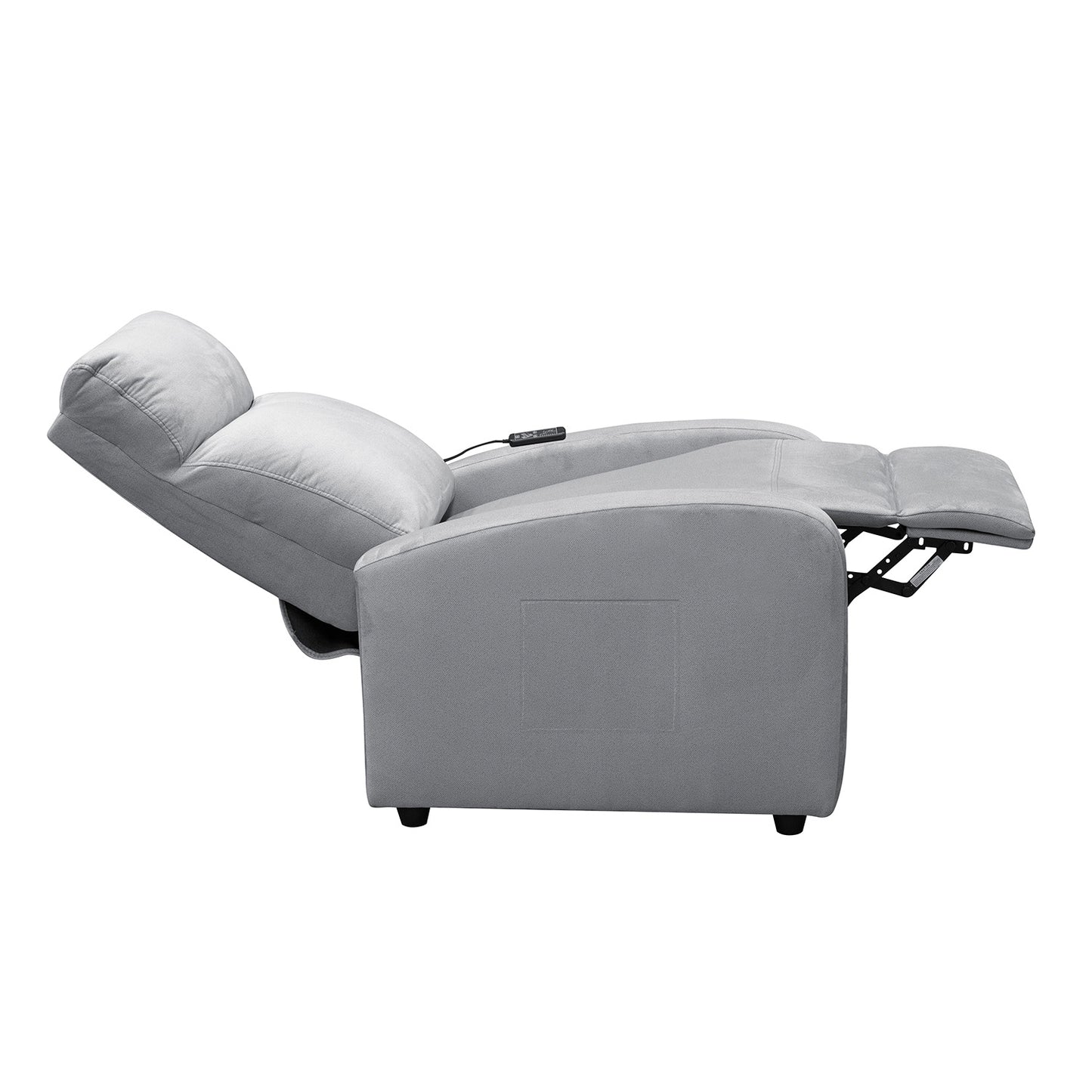 SILLA RECLINABLE ESTATICA CON MASAJE OMY 1 PUESTO MICROFIBRA PLATA