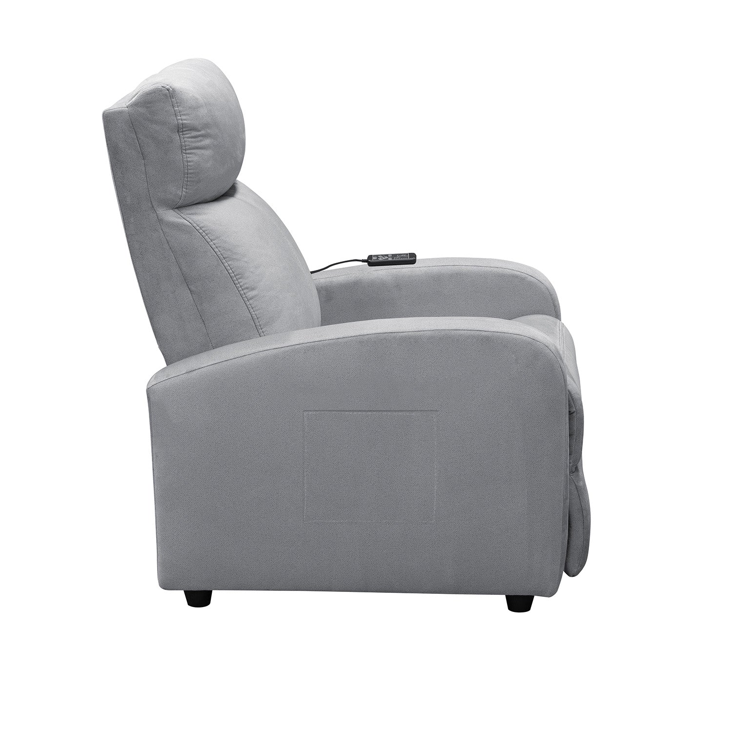 Silla reclinable estática con masaje daly 1 puesto microfibra plata